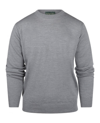 Merino wool round neck sweater | Mid Grey