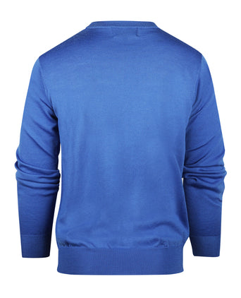 Merino wool round neck sweater | Blue