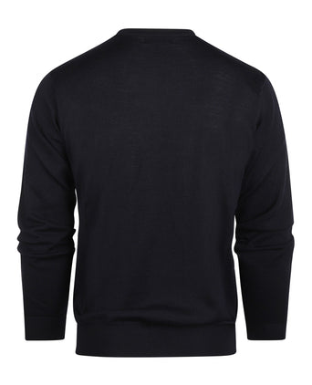 Merino wool round neck sweater | Navy