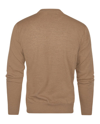 Merino wool round neck sweater | Camel