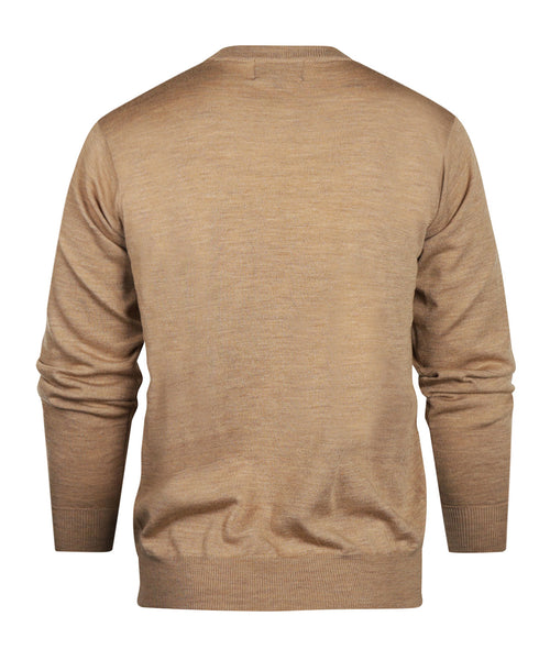 Merino wool round neck sweater | Brown
