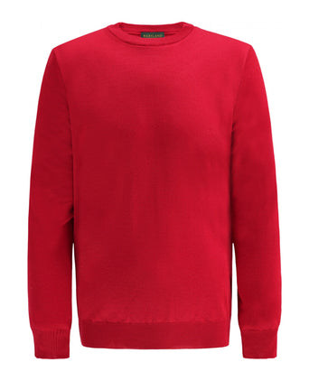 Merino wool round neck sweater | Red