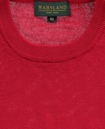Merino wool round neck sweater | Red