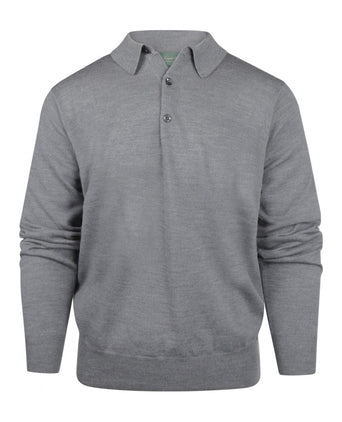 Pullover polo merino wol | Midden Grijs