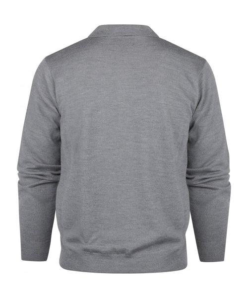 Pullover polo merino wol | Midden Grijs