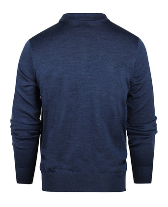 Pullover polo merino wool | Blue