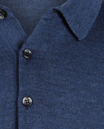 Pullover polo merino wool | Blue