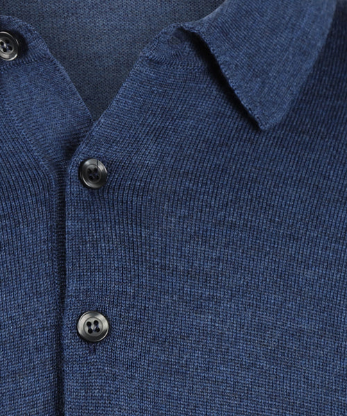Pullover polo merino wool | Blue