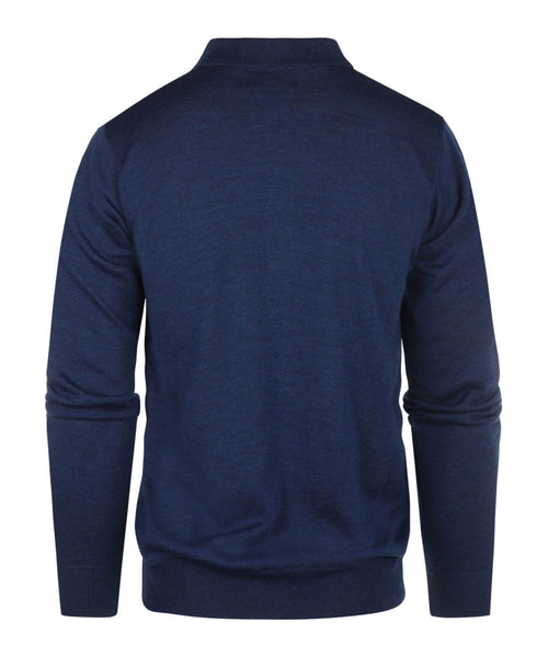 Pullover polo merino wool | Blue