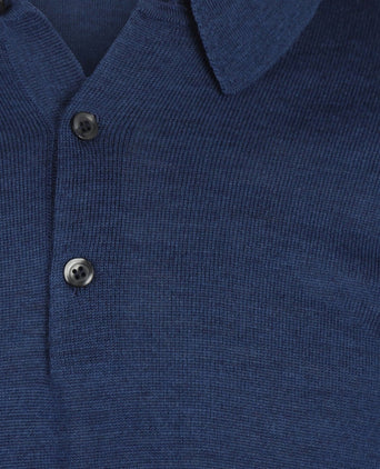 Pullover polo merino wol | Blauw