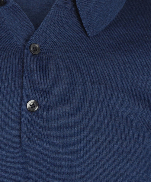 Pullover polo merino wool | Blue