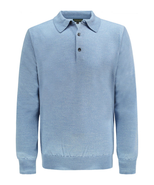 Pullover polo merino wool | Light Blue