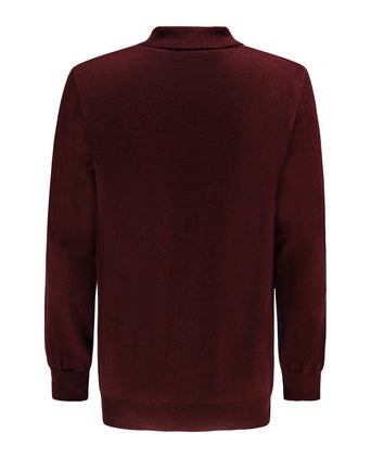 Pullover polo merino wol | Bordeaux
