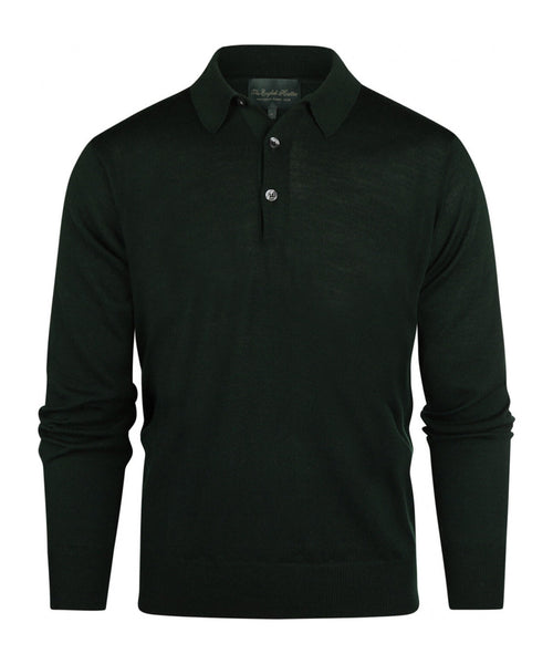 Pullover polo merino wool | Green