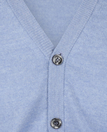 Button Vest fine Merino wool | Light Blue