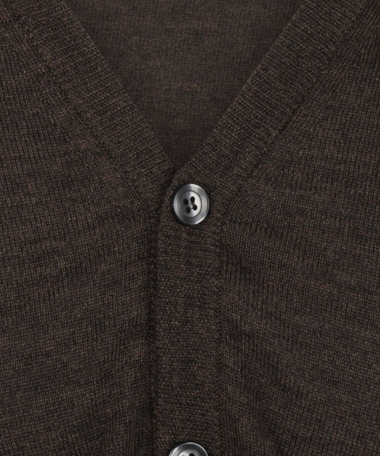 Cardigan mit Knöpfen, feine Merinowolle | Dunkelbraun