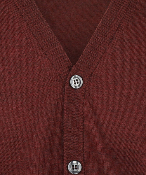 Knoop Vest fijn Merinowol | Bordeaux