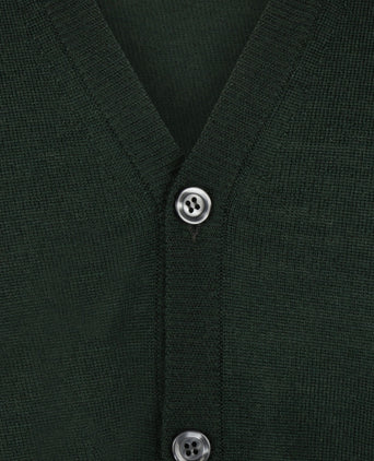 Button Vest fine Merino wool | Green