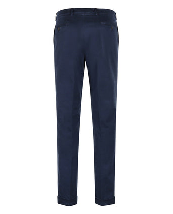 Blackpool Trousers Pleated with Turn-Up | Blue