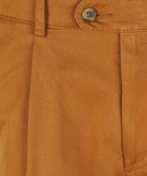 Pantalon Blackpool Bandplooi met Omslag | Bruin