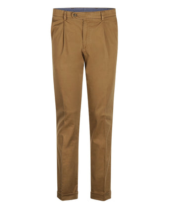 Blackpool Trousers Pleated with Turn-Up | Brown
