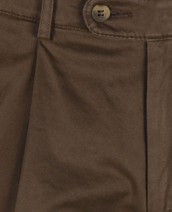 Blackpool Trousers Pleated with Turn-Up | Brown