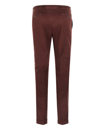 Blackpool Trousers with Pleats and Turn-Ups | Bordeaux Red