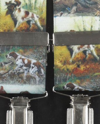 Elastic suspenders with clips | Brown