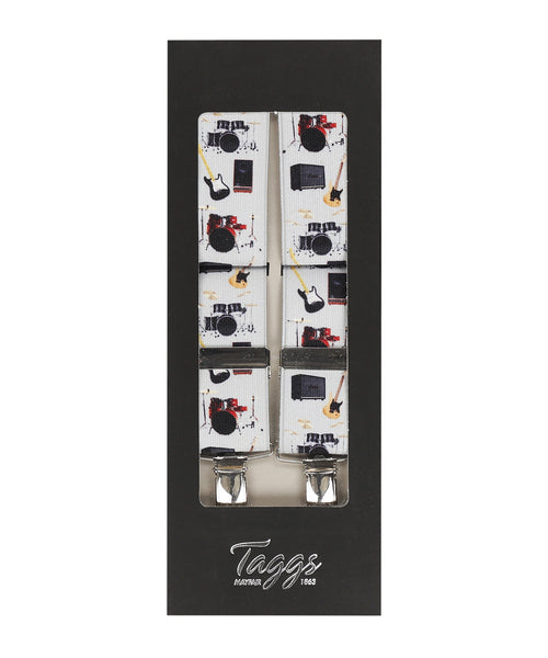 Elastic Braces with Clips | White