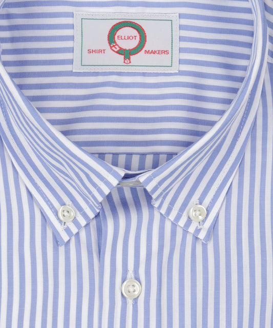 Shirt Button Down | Mid Blauw Streep