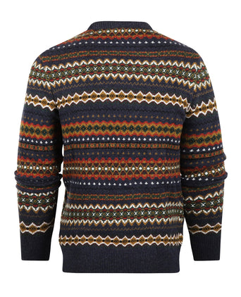 Barbour Pullover Fairisle Ronde Hals | Navy Blauw
