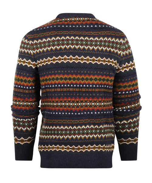 Barbour Pullover Fairisle Ronde Hals | Navy Blauw