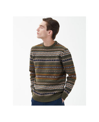 Barbour Pullover Fairisle Ronde Hals | Groen