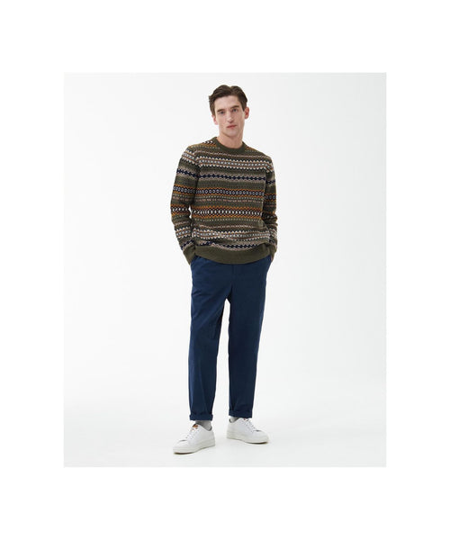 Barbour Pullover Fairisle Ronde Hals | Groen