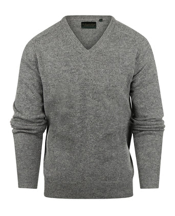 Classic Lambswool v-neck sweater | Grey