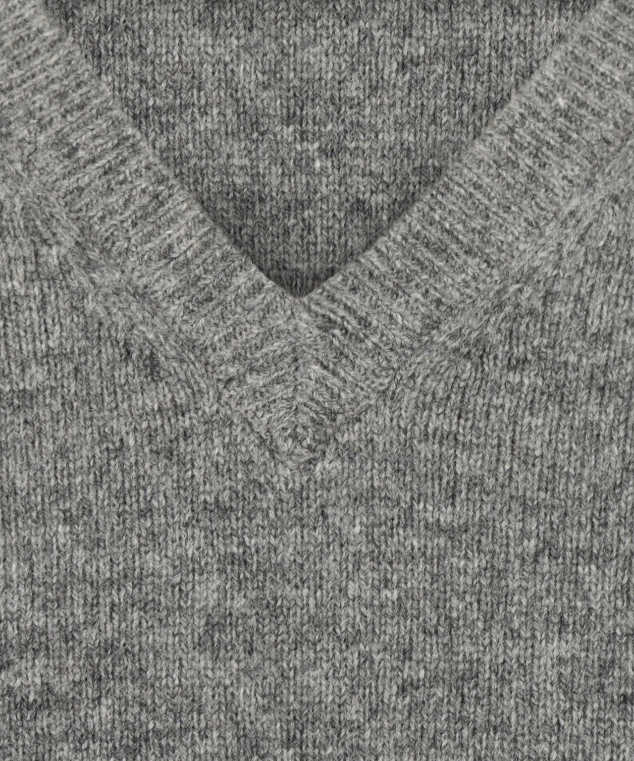 Lamswol V-Hals Pullover | Midden Grijs
