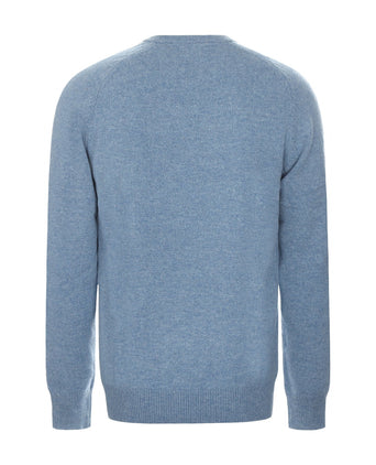 Classic Lambswool v-neck sweater | Blue