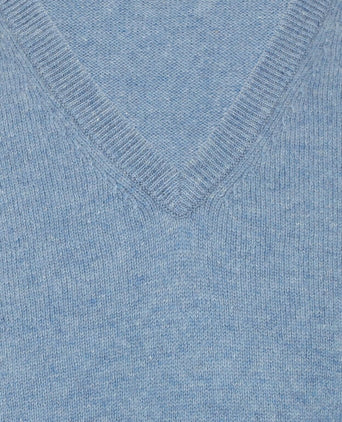 Classic Lambswool v-neck sweater | Blue