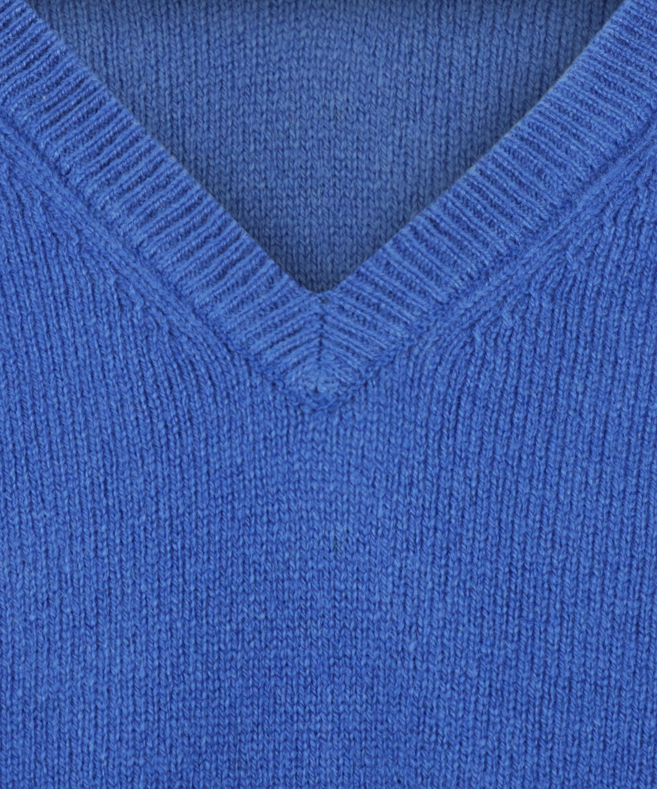 Lamswol V-Hals Pullover | Blauw