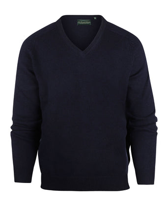 Classic Lambswool v-neck sweater | Navy Blue