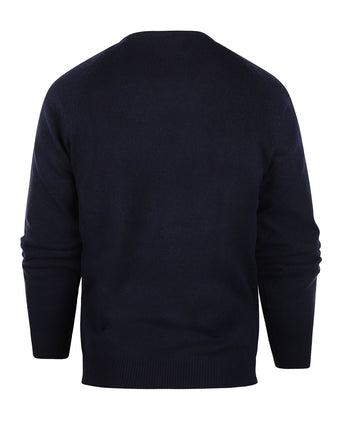 Classic Lambswool v-neck sweater | Navy Blue