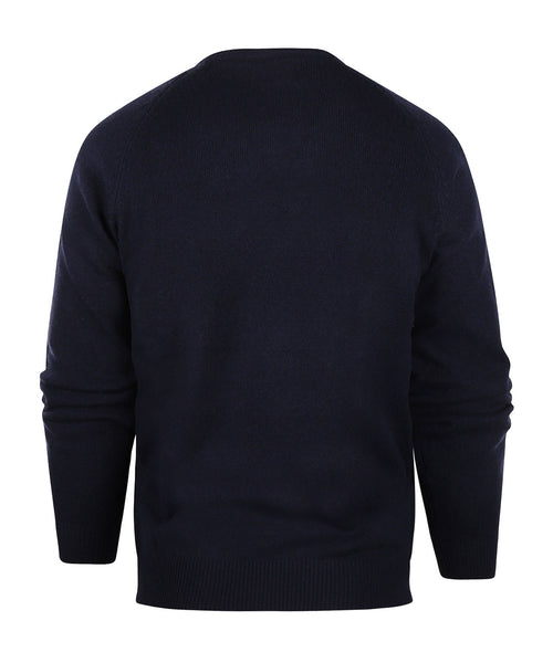Classic Lambswool v-neck sweater | Navy Blue