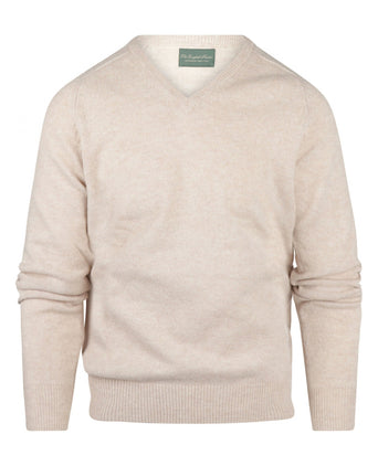 Classic Lambswool v-neck sweater | Brown