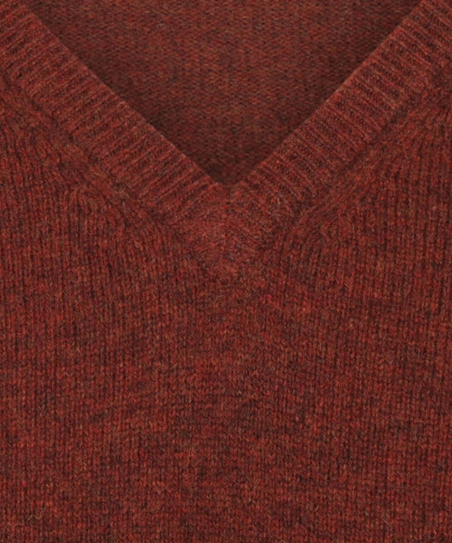 Classic Lambswool v-neck sweater | Red