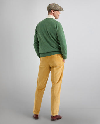 Classic Lambswool v-neck sweater | Green