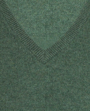 Pullover klassiek Lamswol v-hals | Groen
