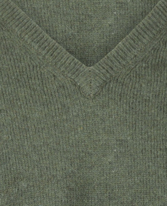 Classic Lambswool v-neck sweater | Green