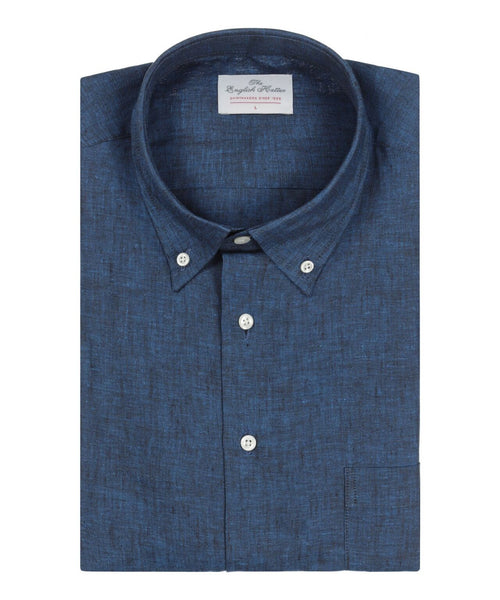 Shirt linen long sleeves | Navy Blue