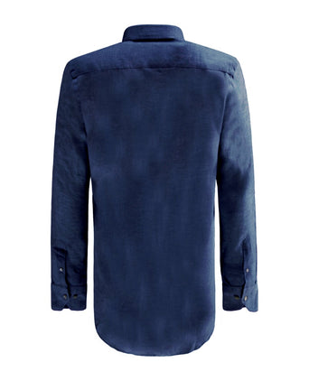 Overhemd linnen lange mouwen | Navy Blauw