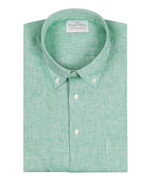 Overhemd linnen lange mouwen | Groen